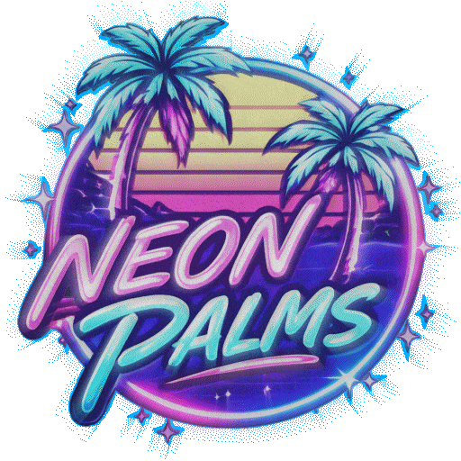 Neon Palms spinning logo